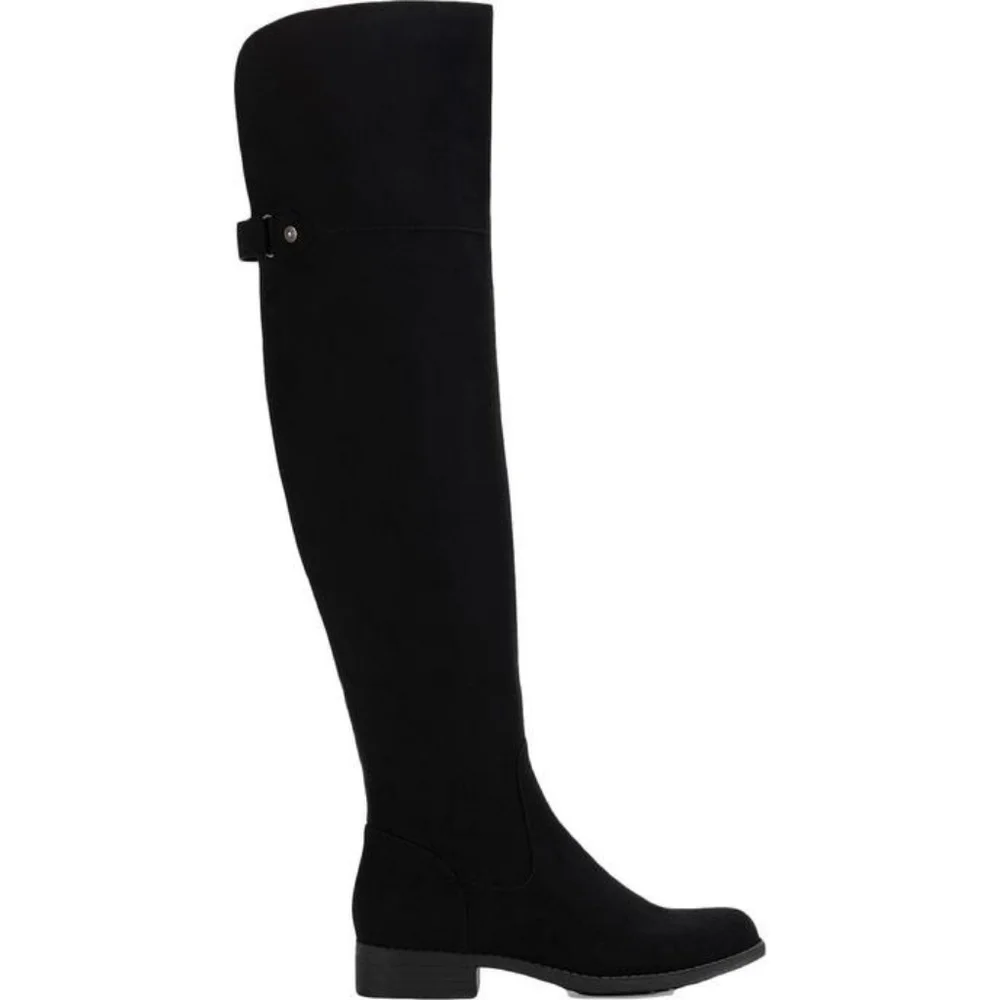 Sun and Stone Allicce Over the Knee Black Microsuede Boots